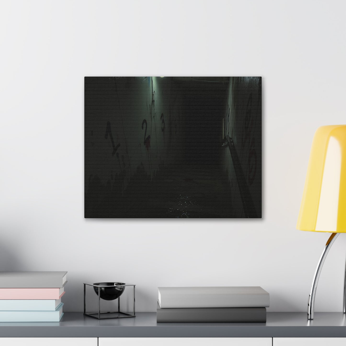 Count Your Steps, Not Your Regrets – Haunted Stairwell Canvas