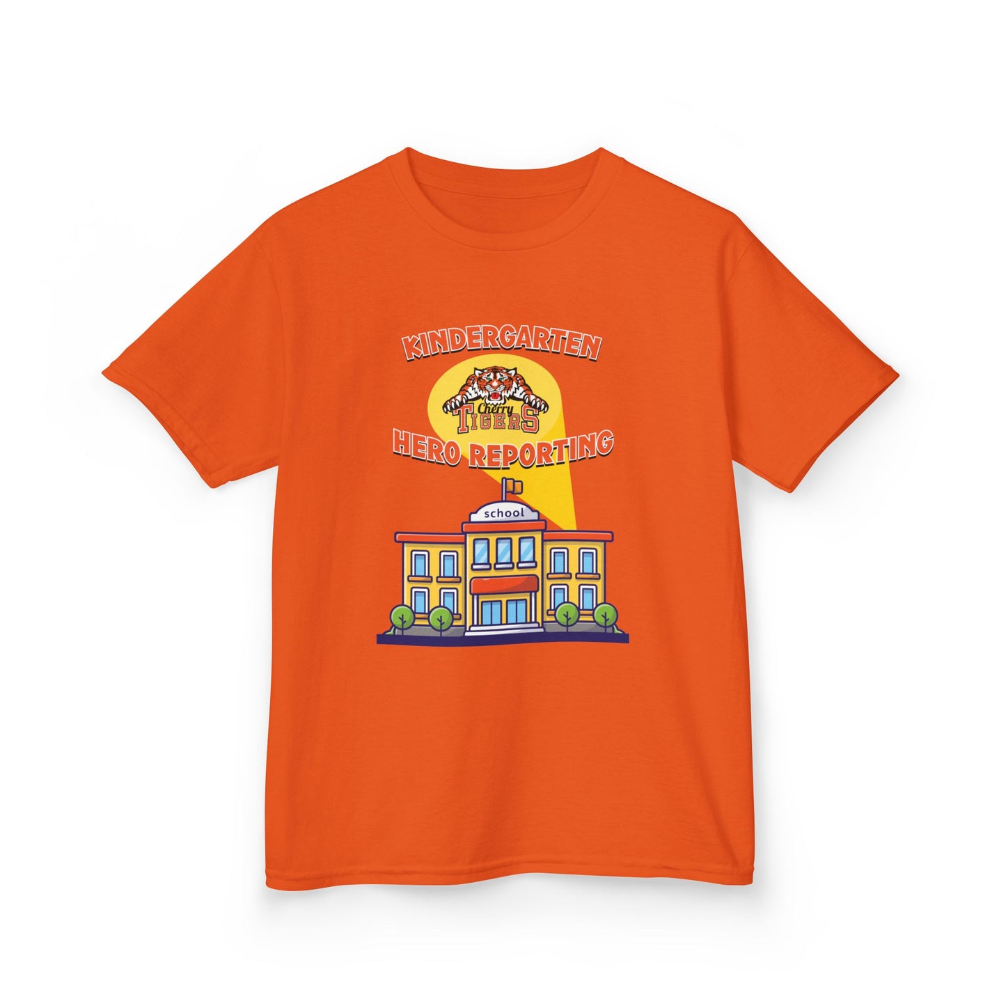Kindergarten: Hero Reporting for Duty – Cherry Tigers Kids Tee