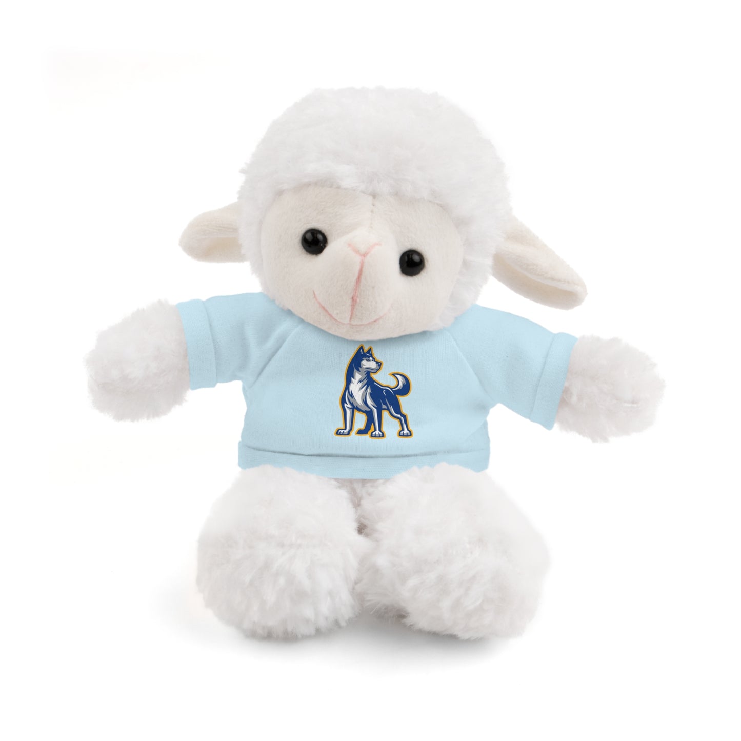 Huggable Huskies β 8" Plush Buddies w/ Logo Tee (Pick Your Animal + Tee Color)
