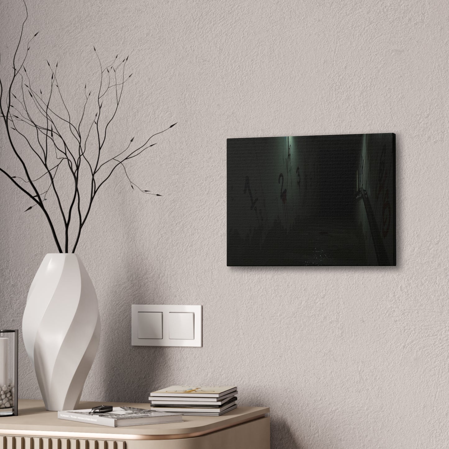Count Your Steps, Not Your Regrets – Haunted Stairwell Canvas
