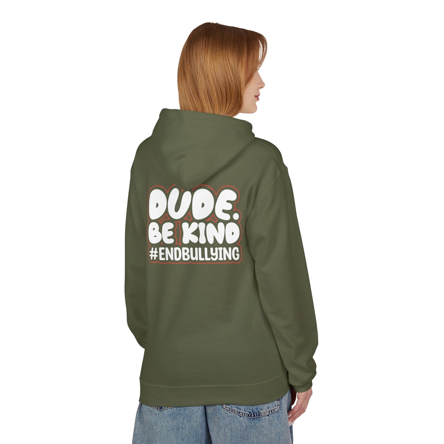 DUDE. BE KIND. #ENDBULLYING Fleece Hoodie — Unisex Classic Fit
