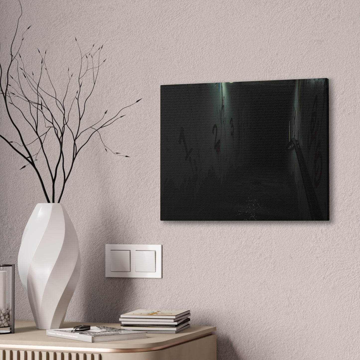 Count Your Steps, Not Your Regrets – Haunted Stairwell Canvas