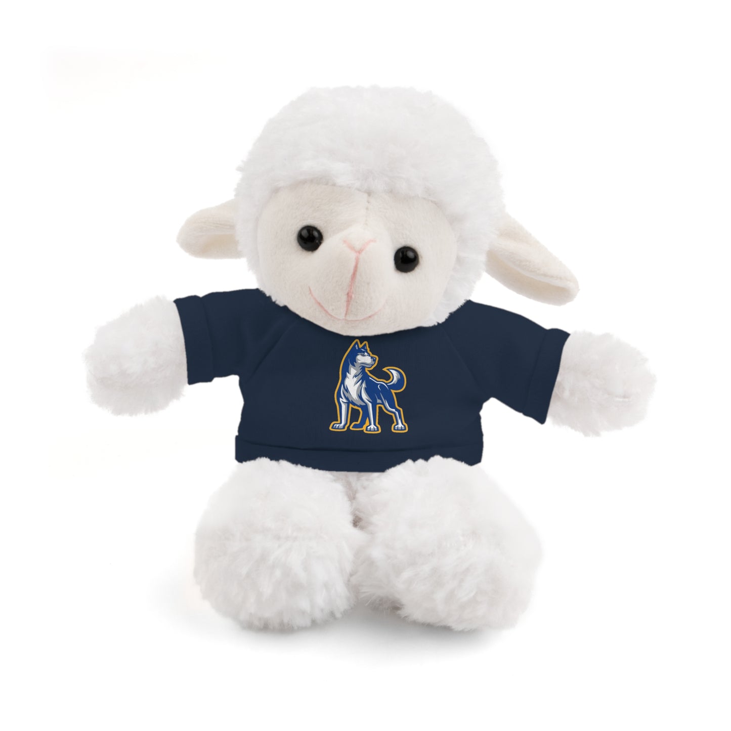 Huggable Huskies β 8" Plush Buddies w/ Logo Tee (Pick Your Animal + Tee Color)