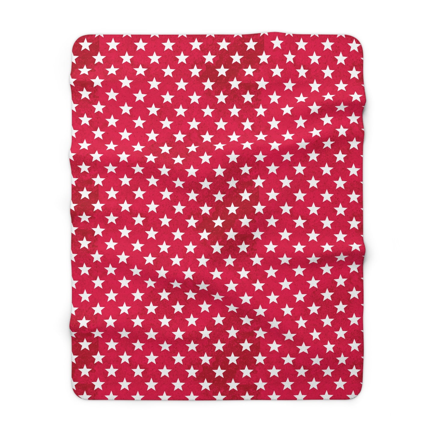 USA Stars Red Sherpa Fleece Blanket – Cozy Patriotic Comfort