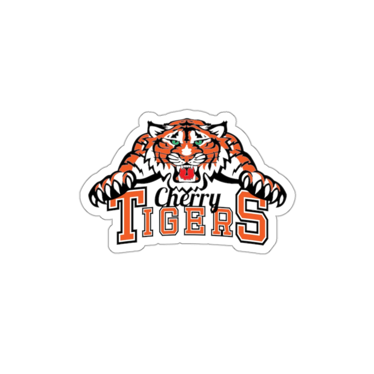 Cherry School Tigers Transparent Sticker – Classic Logo Design