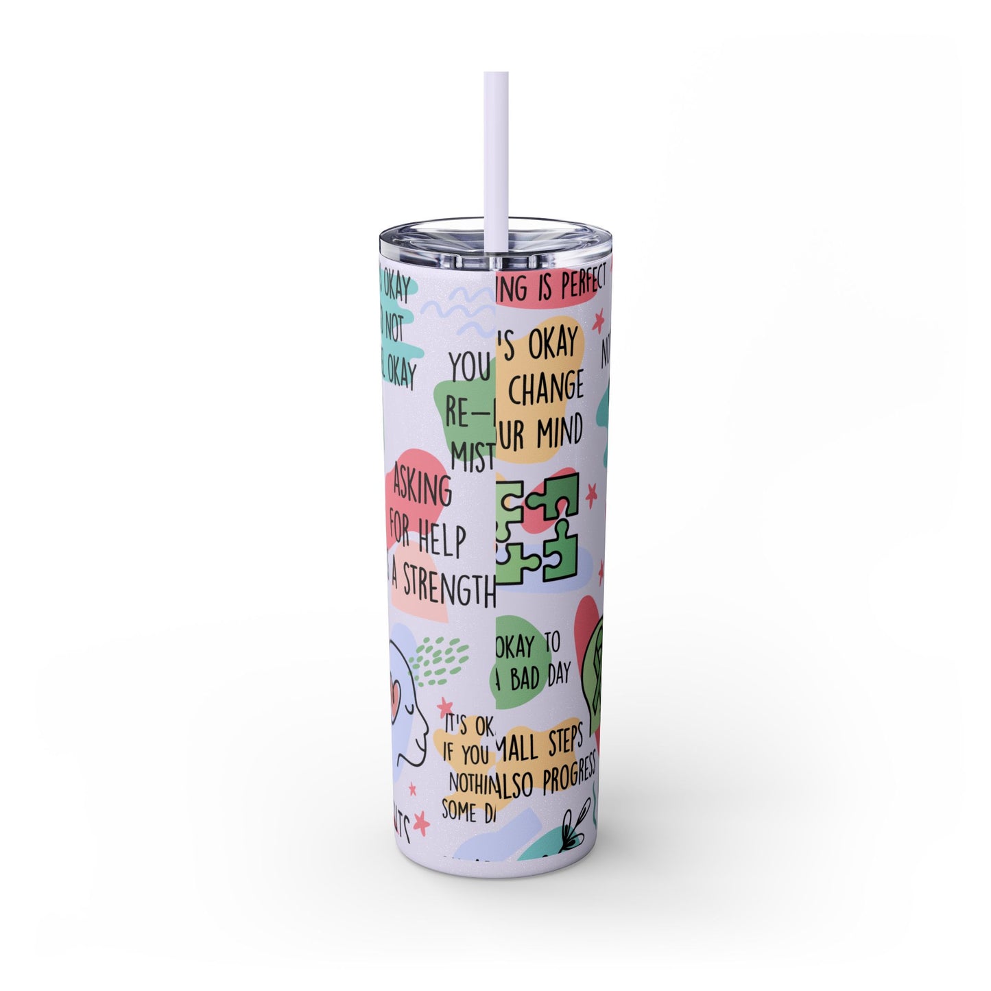 Mental Health Matters 20oz Skinny Tumbler – Self Care Cup