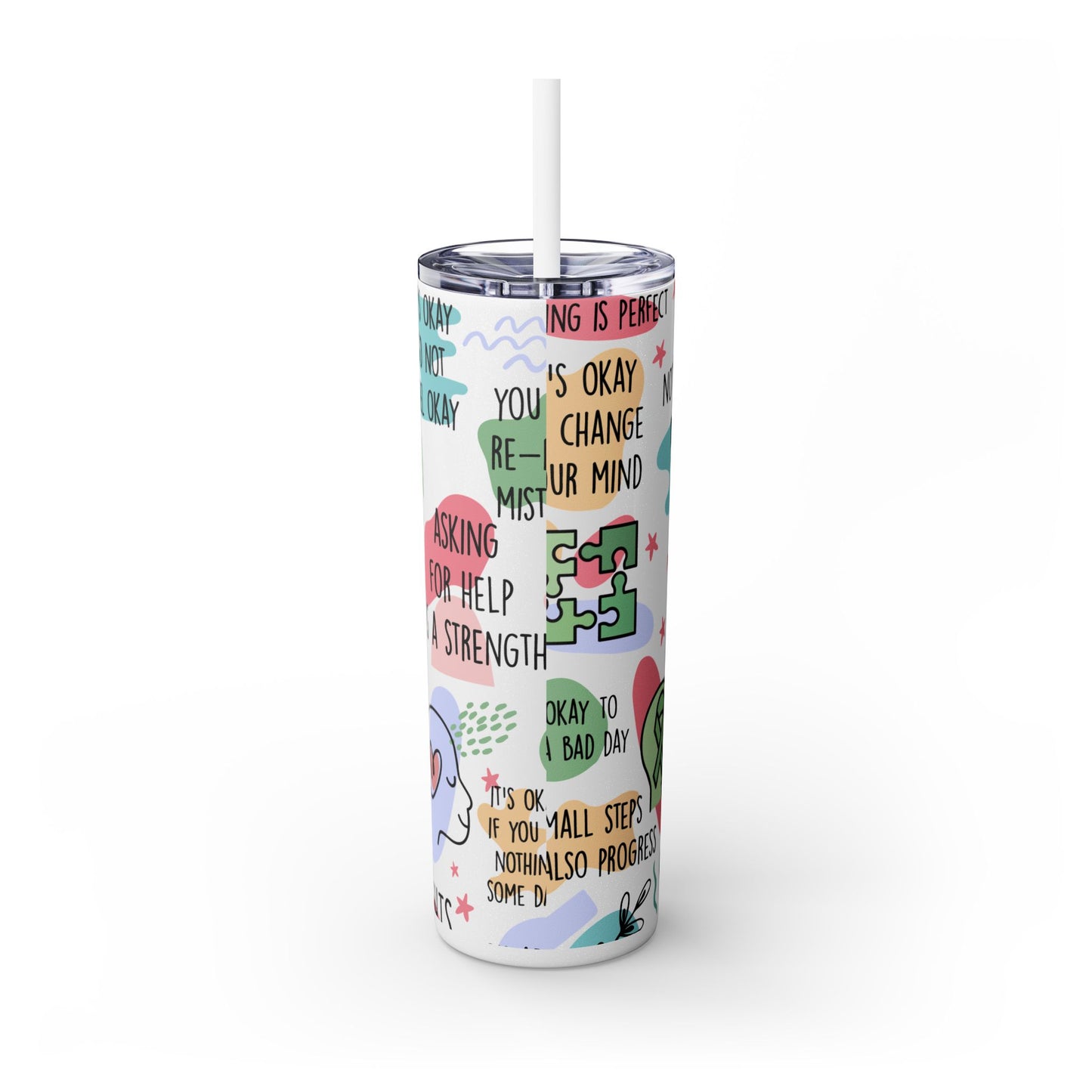 Mental Health Matters 20oz Skinny Tumbler – Self Care Cup