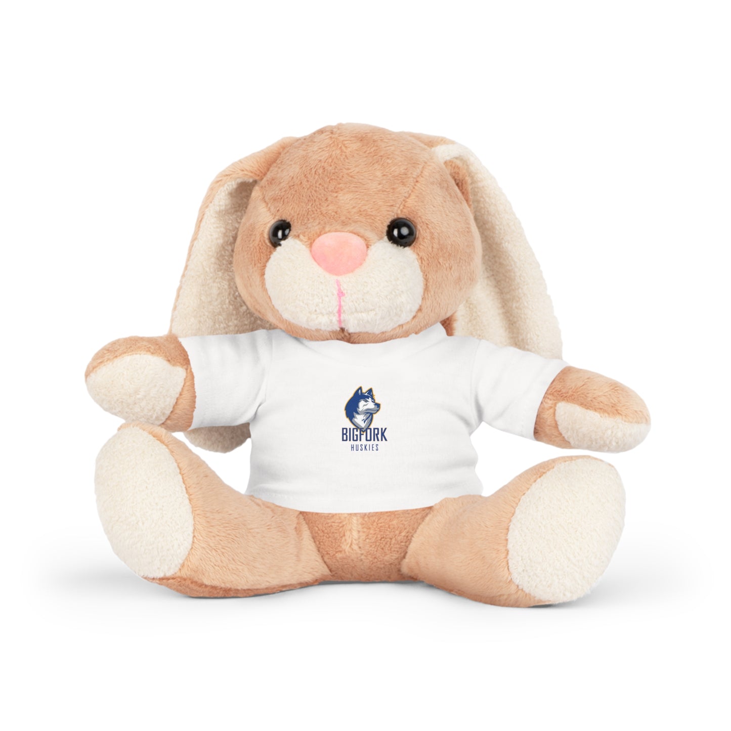 Bigfork Huskies Plush Buddies — Mini Tee w/ Logo (Sheep • Bear • Bunny • Elephant)