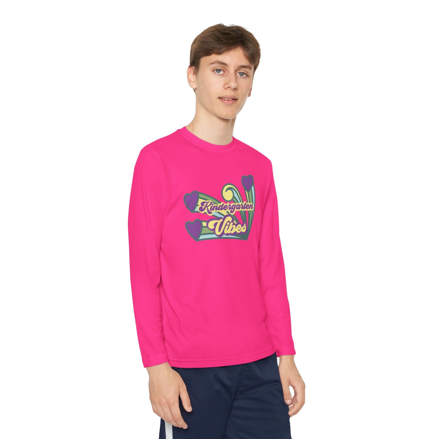 Kindergarten Vibes โ Youth Long Sleeve Performance Tee
