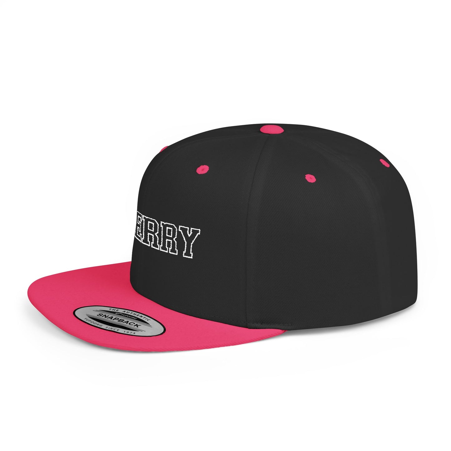 Cherry Flat Bill Snapback – Blend In? Never. 🍒🎯
