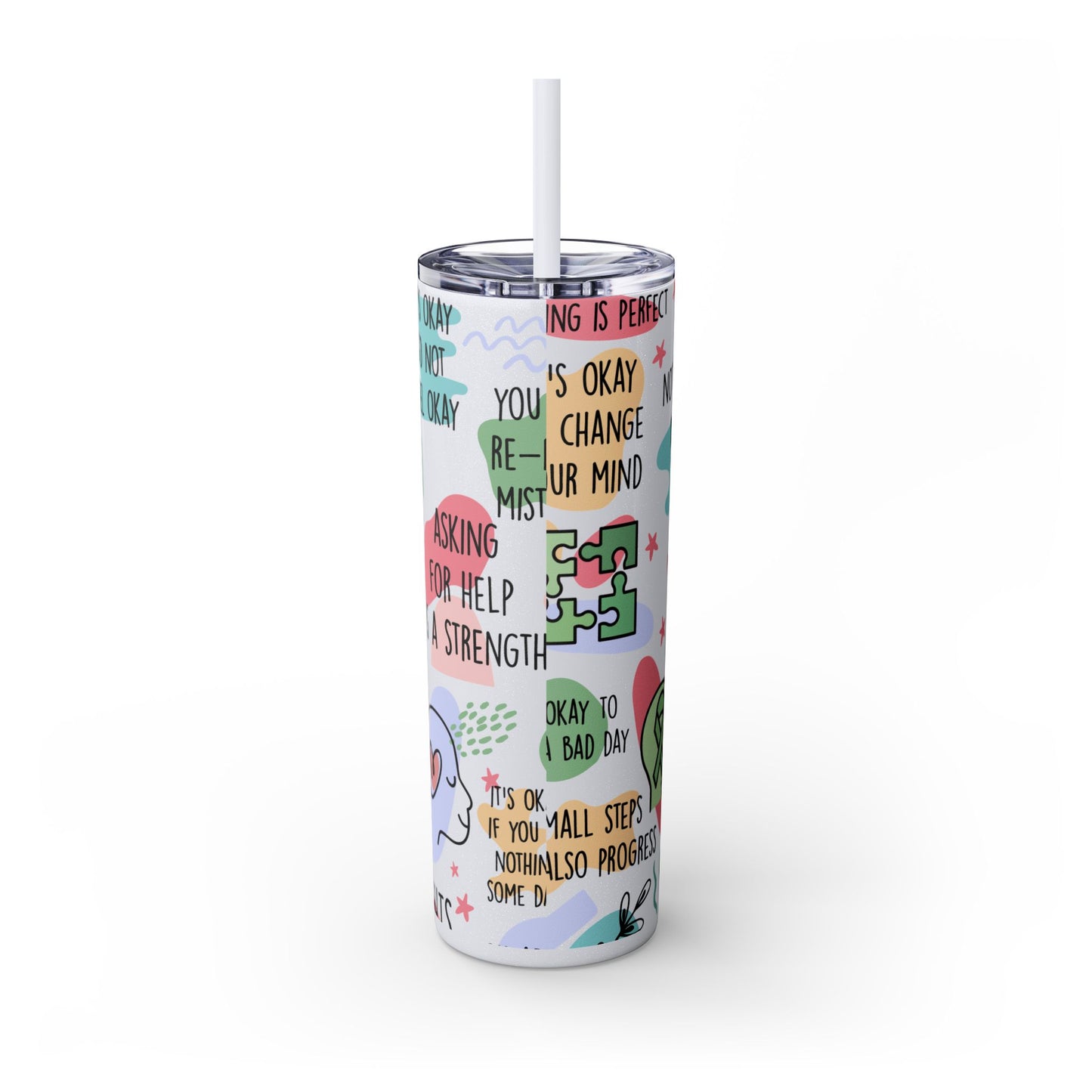 Mental Health Matters 20oz Skinny Tumbler – Self Care Cup