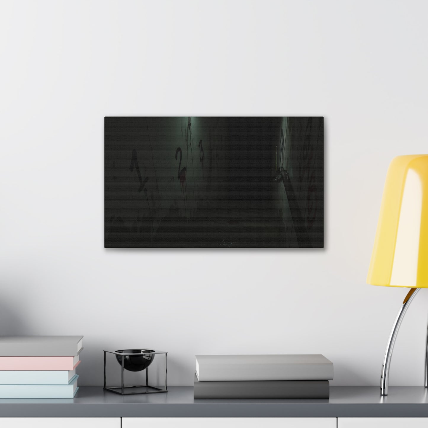 Count Your Steps, Not Your Regrets – Haunted Stairwell Canvas