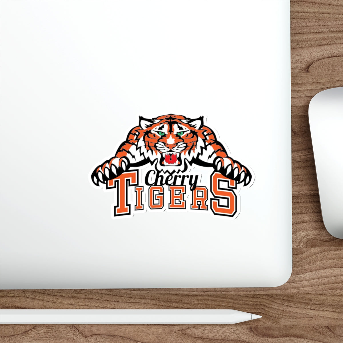 Cherry School Tigers Transparent Sticker – Classic Logo Design