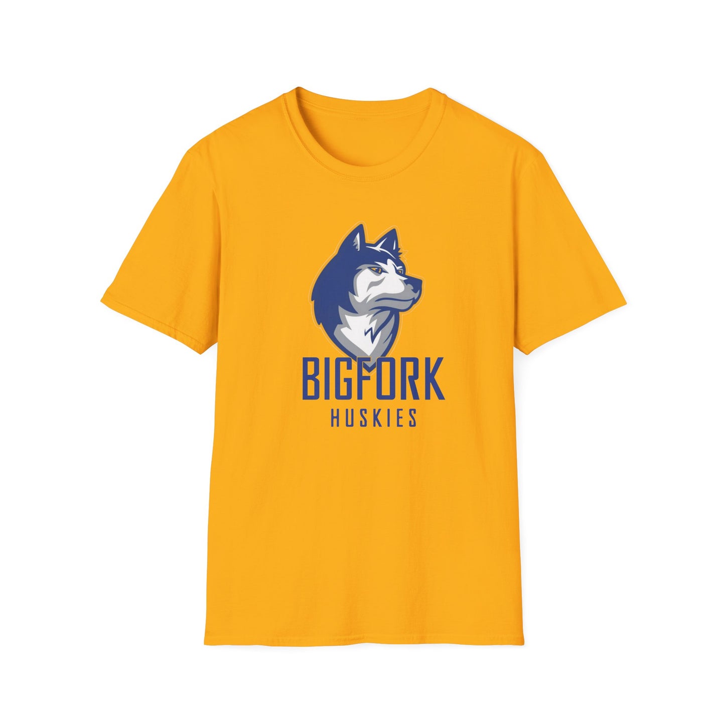 Bigfork Huskies Soft-Style Tee — Custom Back (“MOM #1” or Your Text)