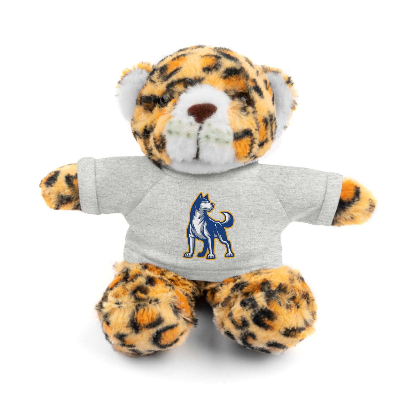 Huggable Huskies β 8" Plush Buddies w/ Logo Tee (Pick Your Animal + Tee Color)