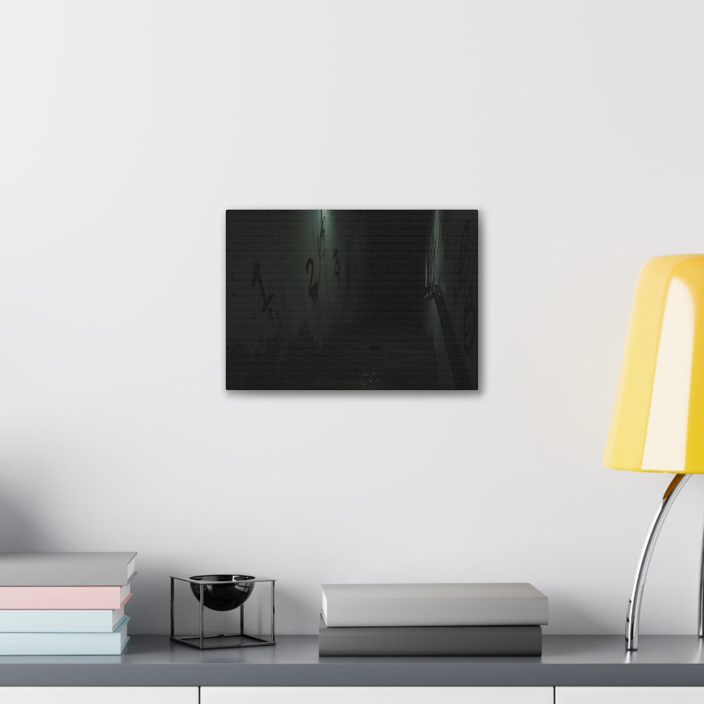 Count Your Steps, Not Your Regrets – Haunted Stairwell Canvas