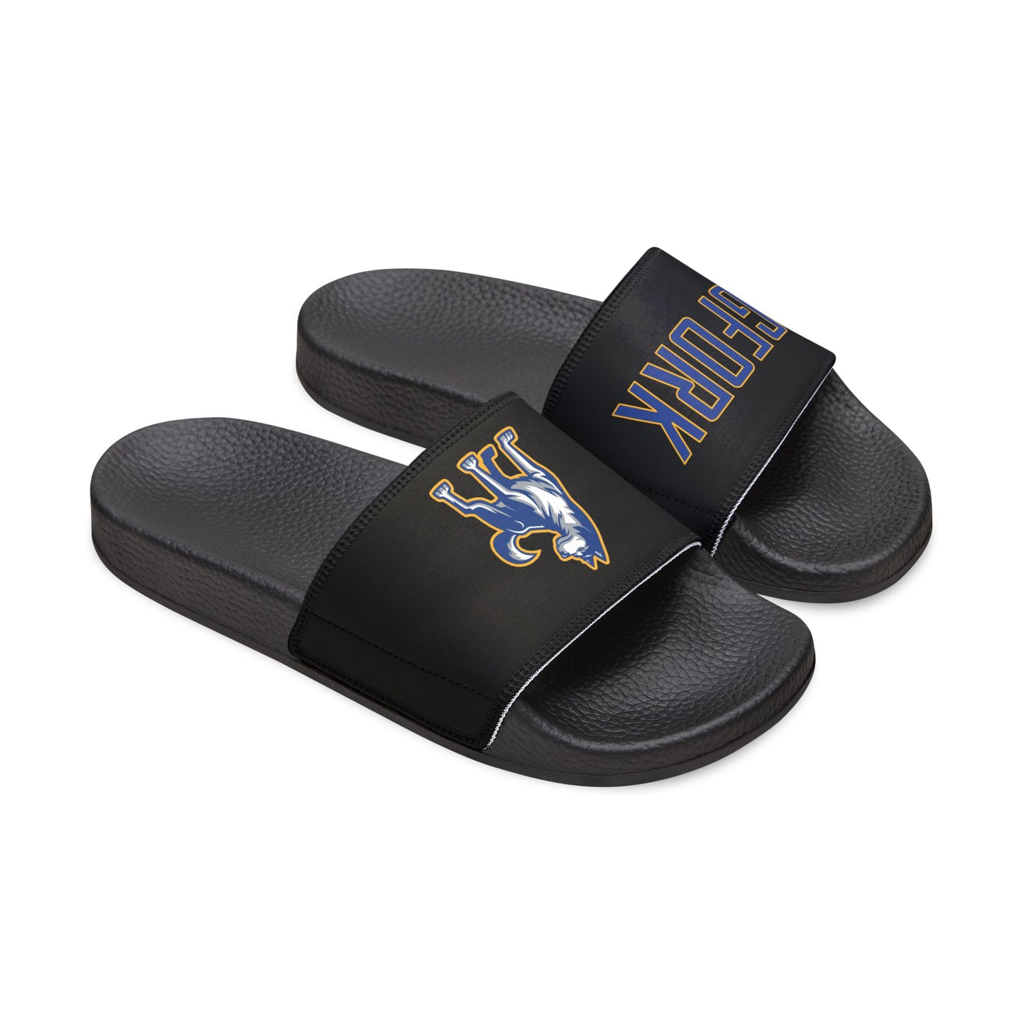 Bigfork Huskies Men’s Slide Sandals — Removable Straps (Black or White Outsole)