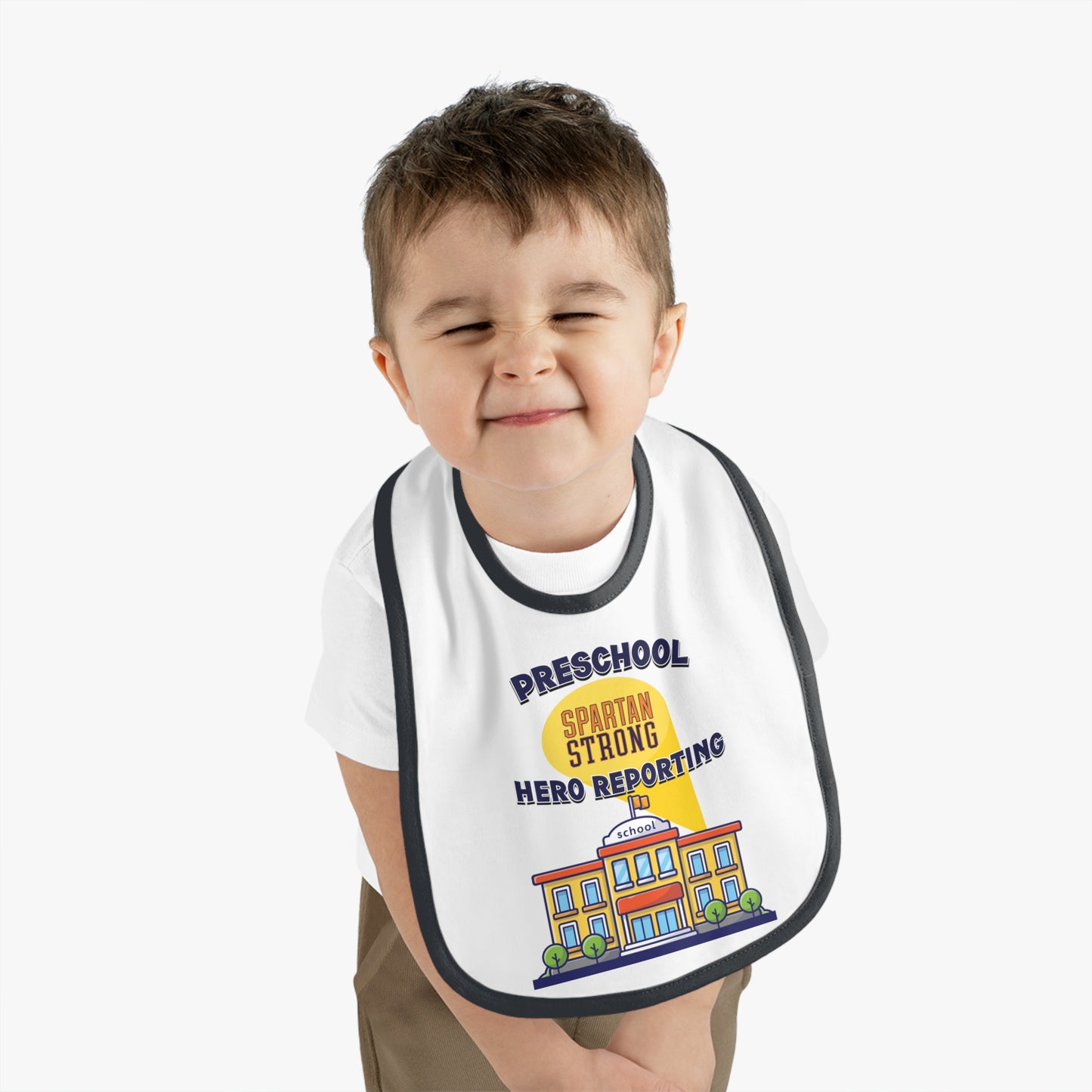 Preschool: Spartan Strong, Hero Reporting – NK Spartans Baby Bib