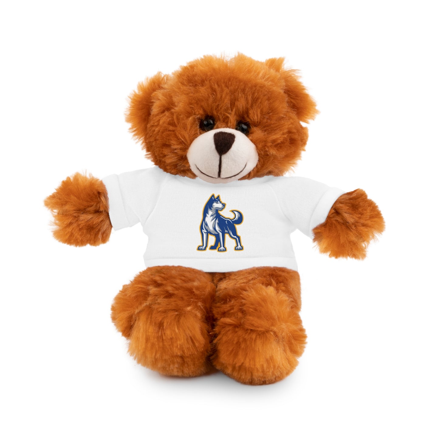 Huggable Huskies β 8" Plush Buddies w/ Logo Tee (Pick Your Animal + Tee Color)