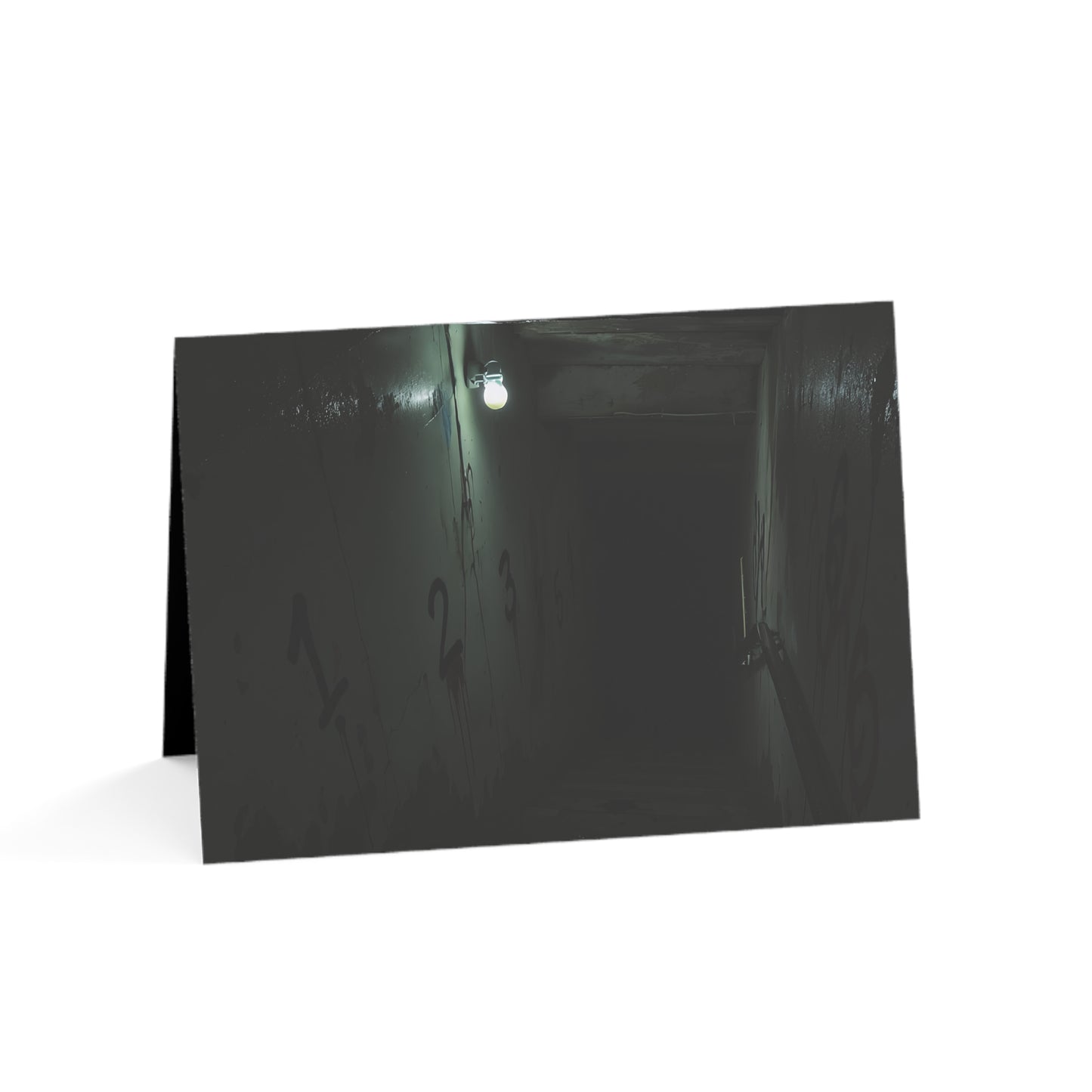 Step Into Darkness – Haunted Stairwell Greeting Card