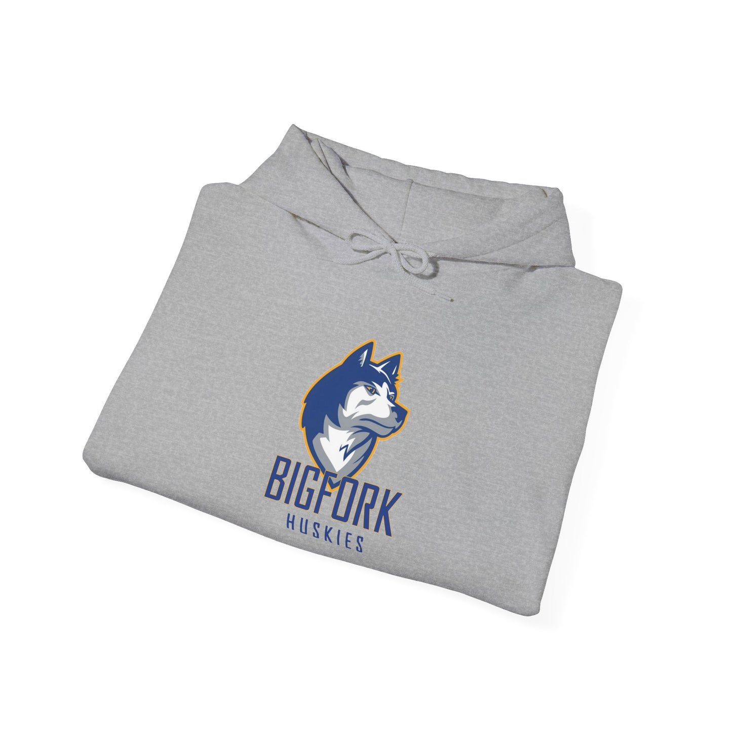 Bigfork Huskies Heavy-Blend Hoodie — Custom Back (“DAD #1” or Your Text)