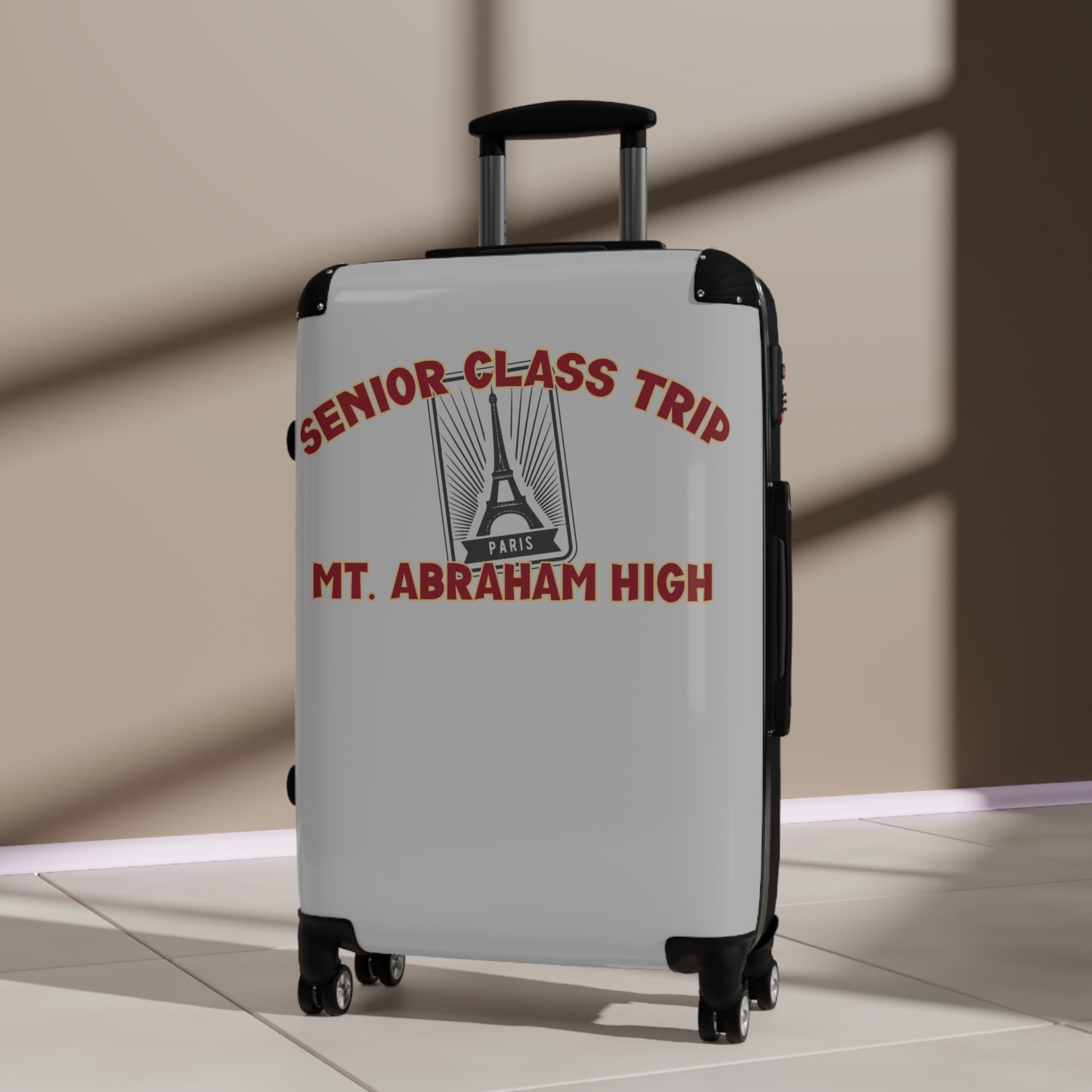 Mt. Abraham High Senior Class Trip Suitcase – Paris or Bust (Travel at Your Own Risk)