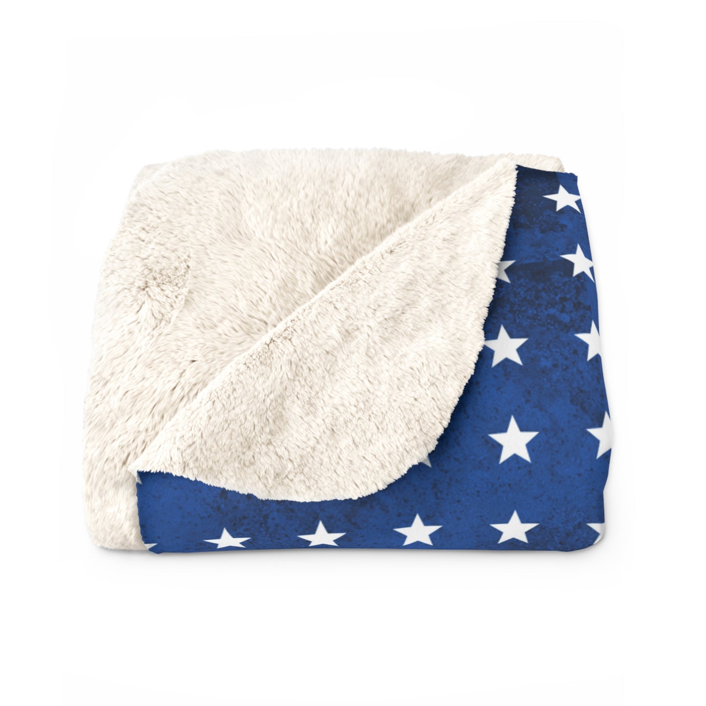 USA Stars Sherpa Fleece Blanket – Cozy, Patriotic Design