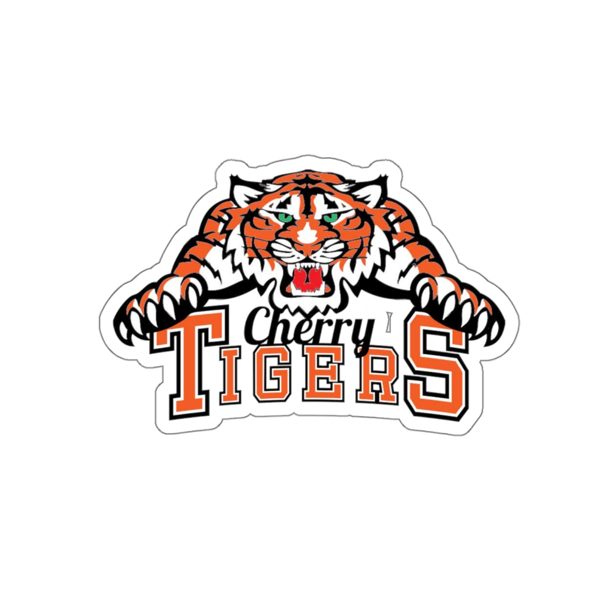 Cherry School Tigers Transparent Sticker – Classic Logo Design