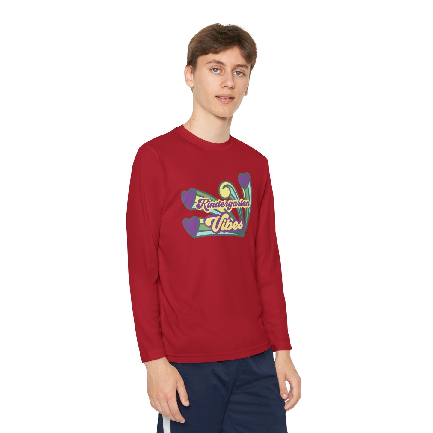 Kindergarten Vibes โ Youth Long Sleeve Performance Tee