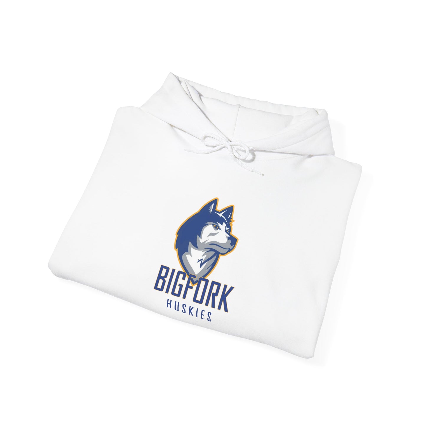 Bigfork Huskies Heavy-Blend Hoodie — Custom Back (“DAD #1” or Your Text)