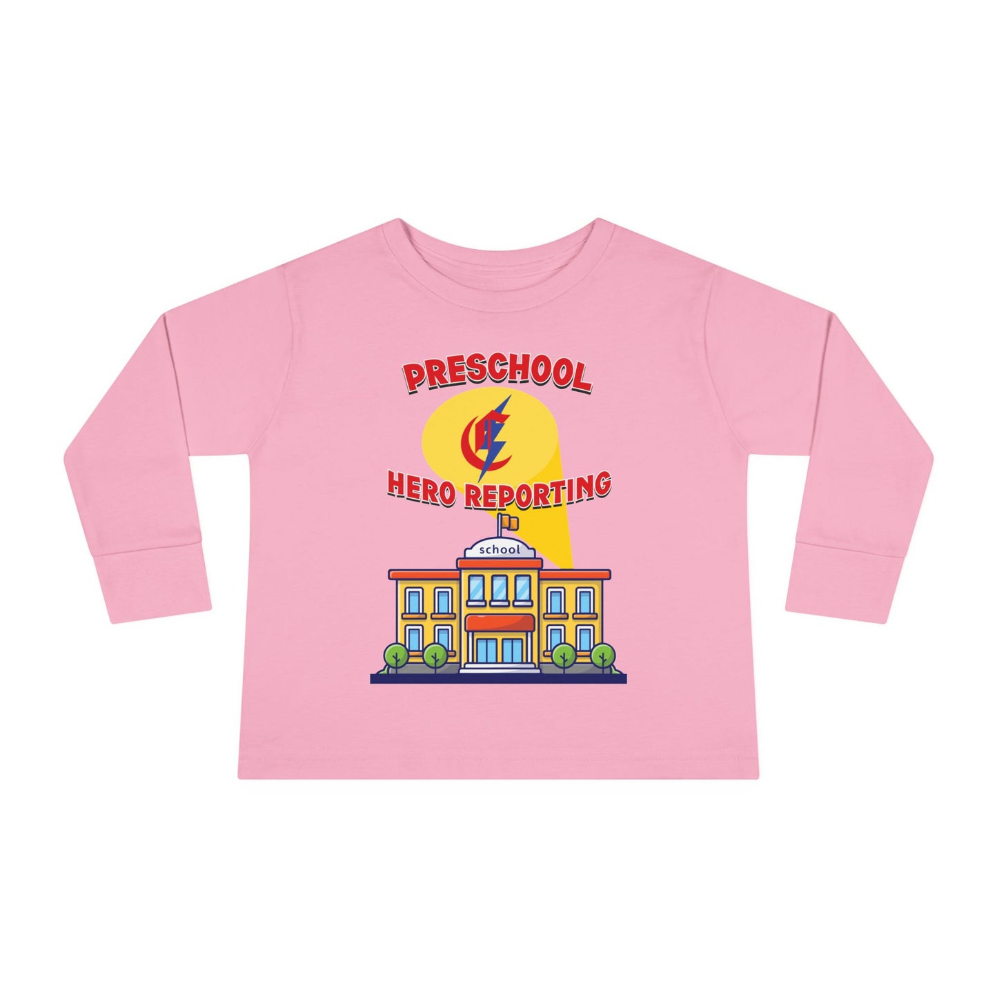 Preschool: Hero Reporting for Duty – Chisholm Bluestreaks Toddler Long Sleeve Tee