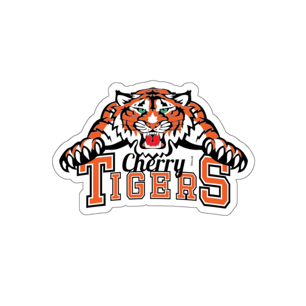 Cherry School Tigers Transparent Sticker – Classic Logo Design