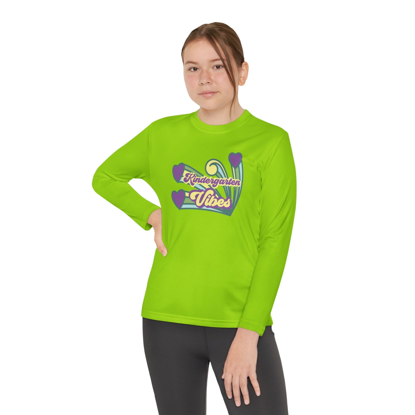 Kindergarten Vibes โ Youth Long Sleeve Performance Tee