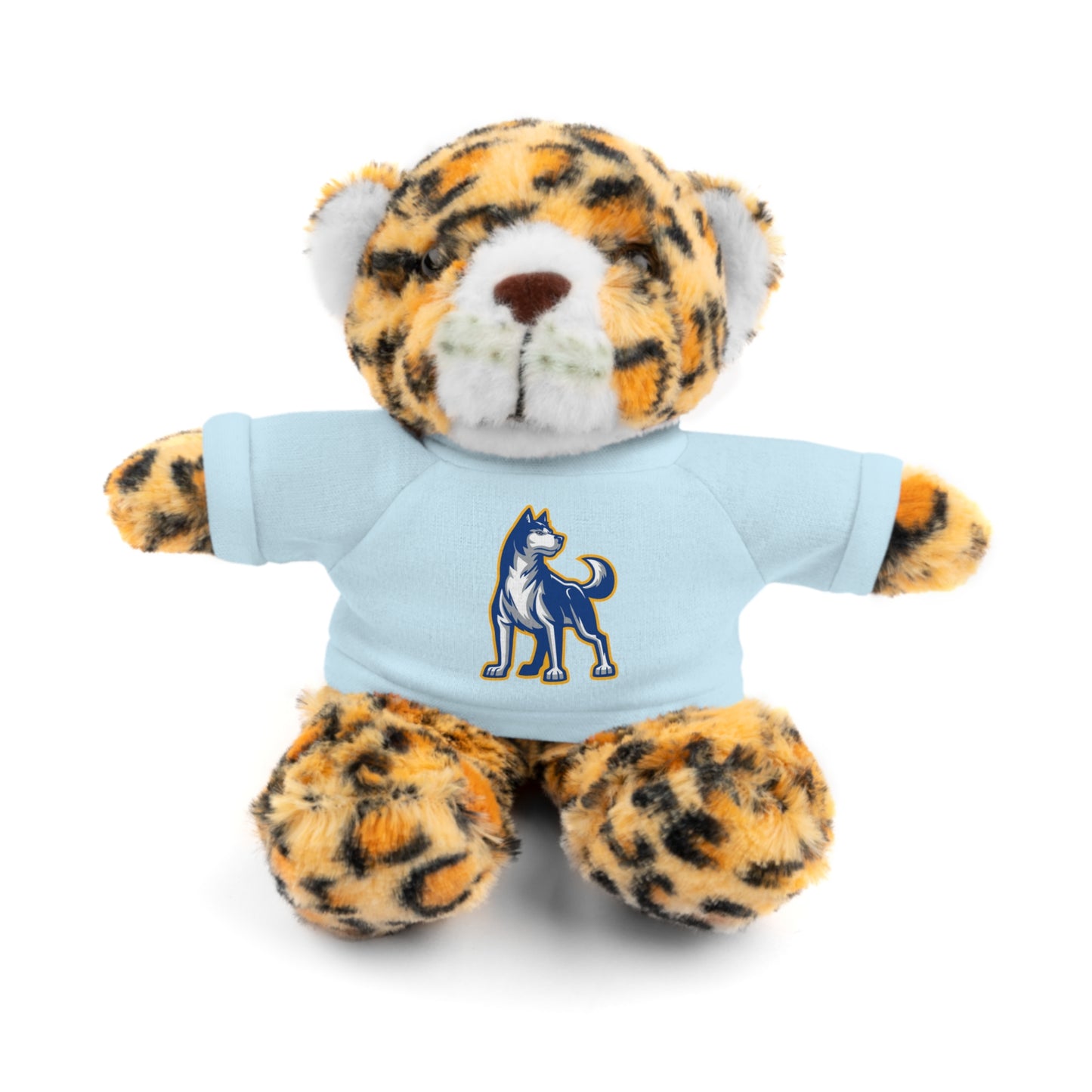Huggable Huskies β 8" Plush Buddies w/ Logo Tee (Pick Your Animal + Tee Color)