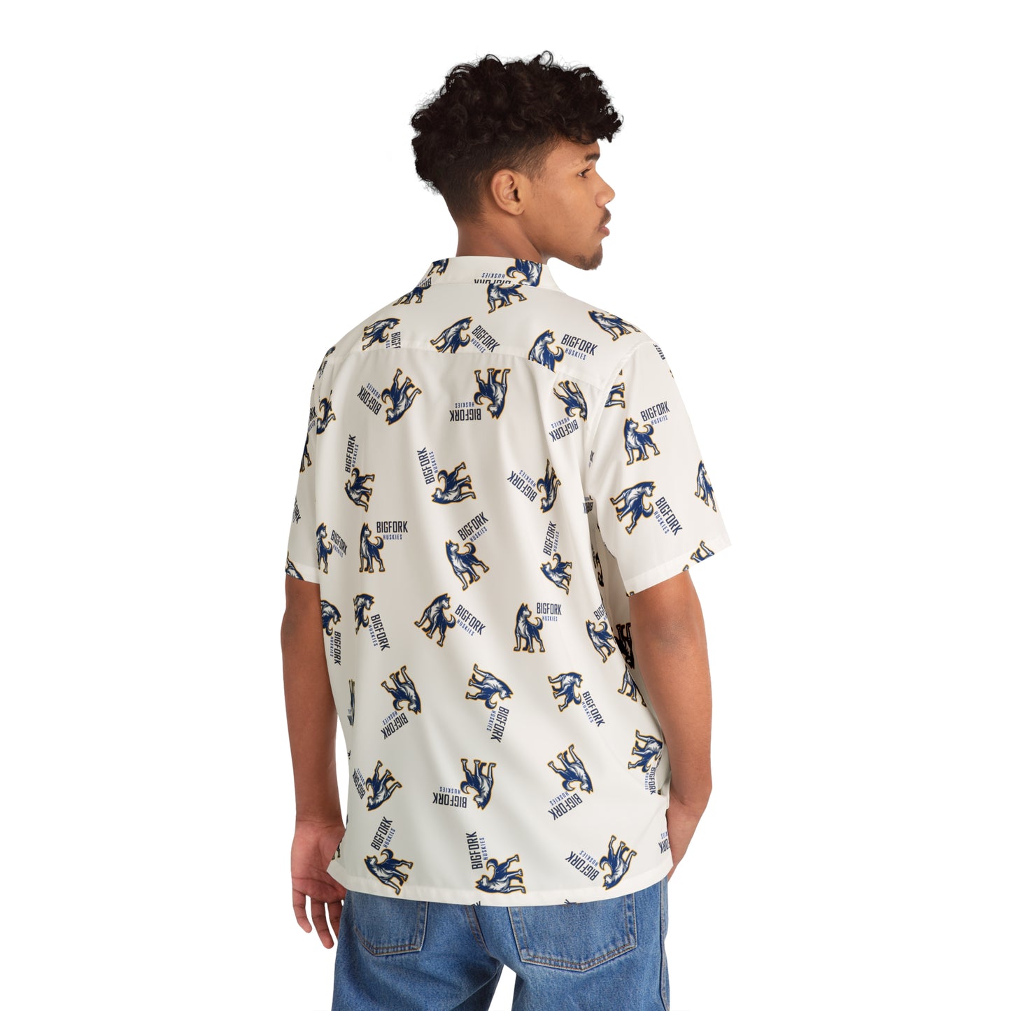 Bigfork Huskies Aloha Howl Hawaiian Shirt — Boxy Fit, Pocket, Summer Spirit