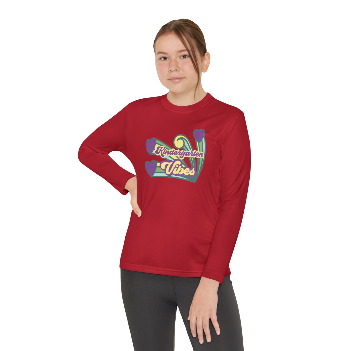 Kindergarten Vibes โ Youth Long Sleeve Performance Tee