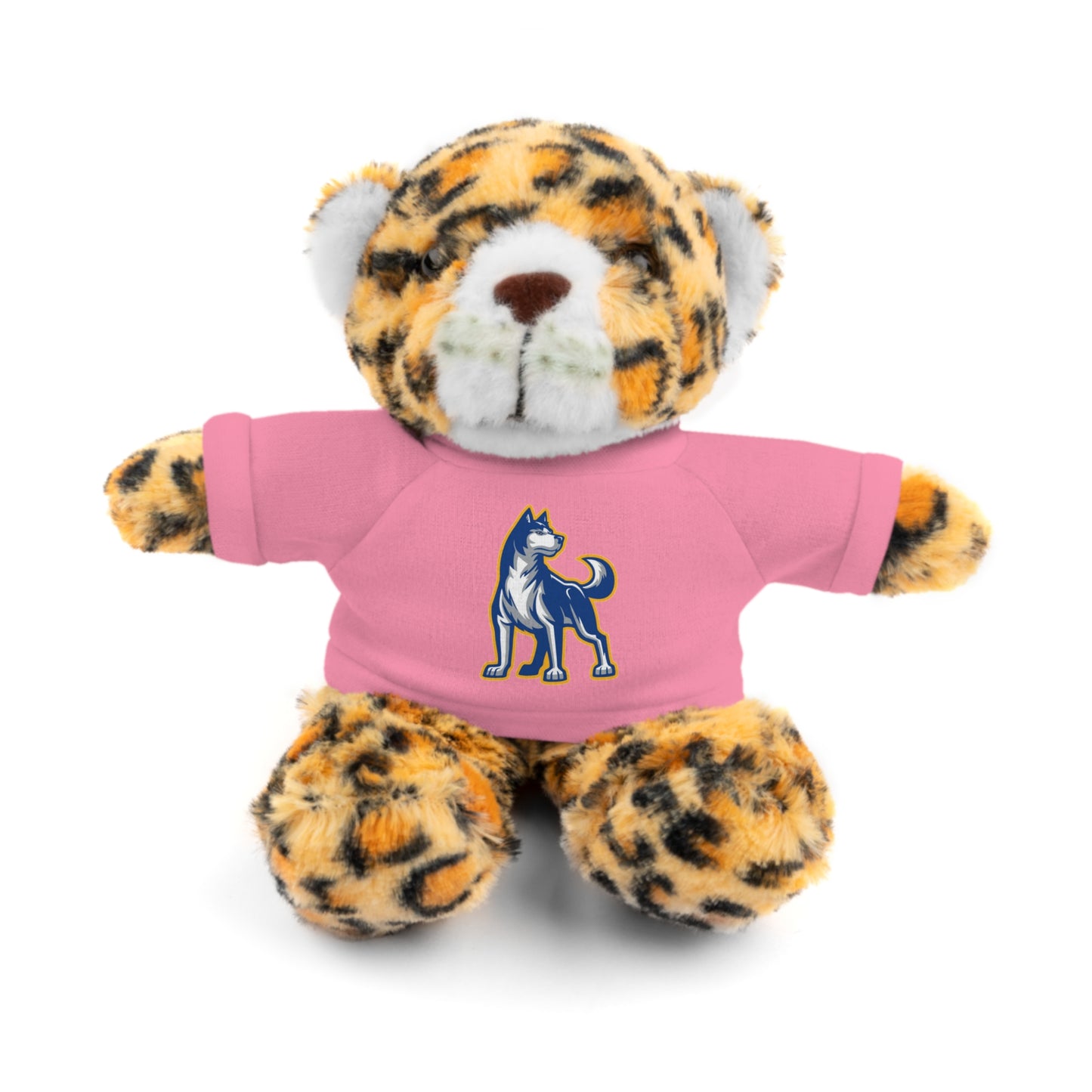 Huggable Huskies β 8" Plush Buddies w/ Logo Tee (Pick Your Animal + Tee Color)