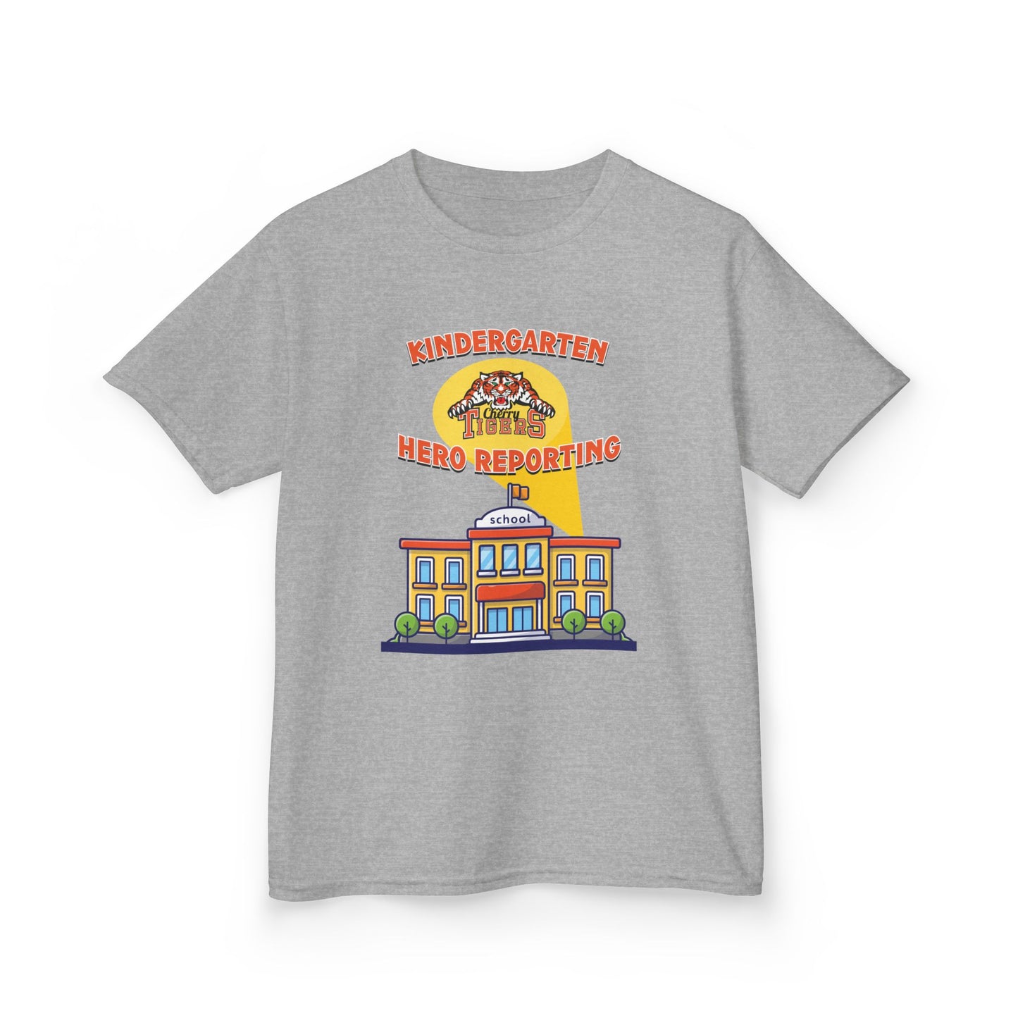 Kindergarten: Hero Reporting for Duty – Cherry Tigers Kids Tee