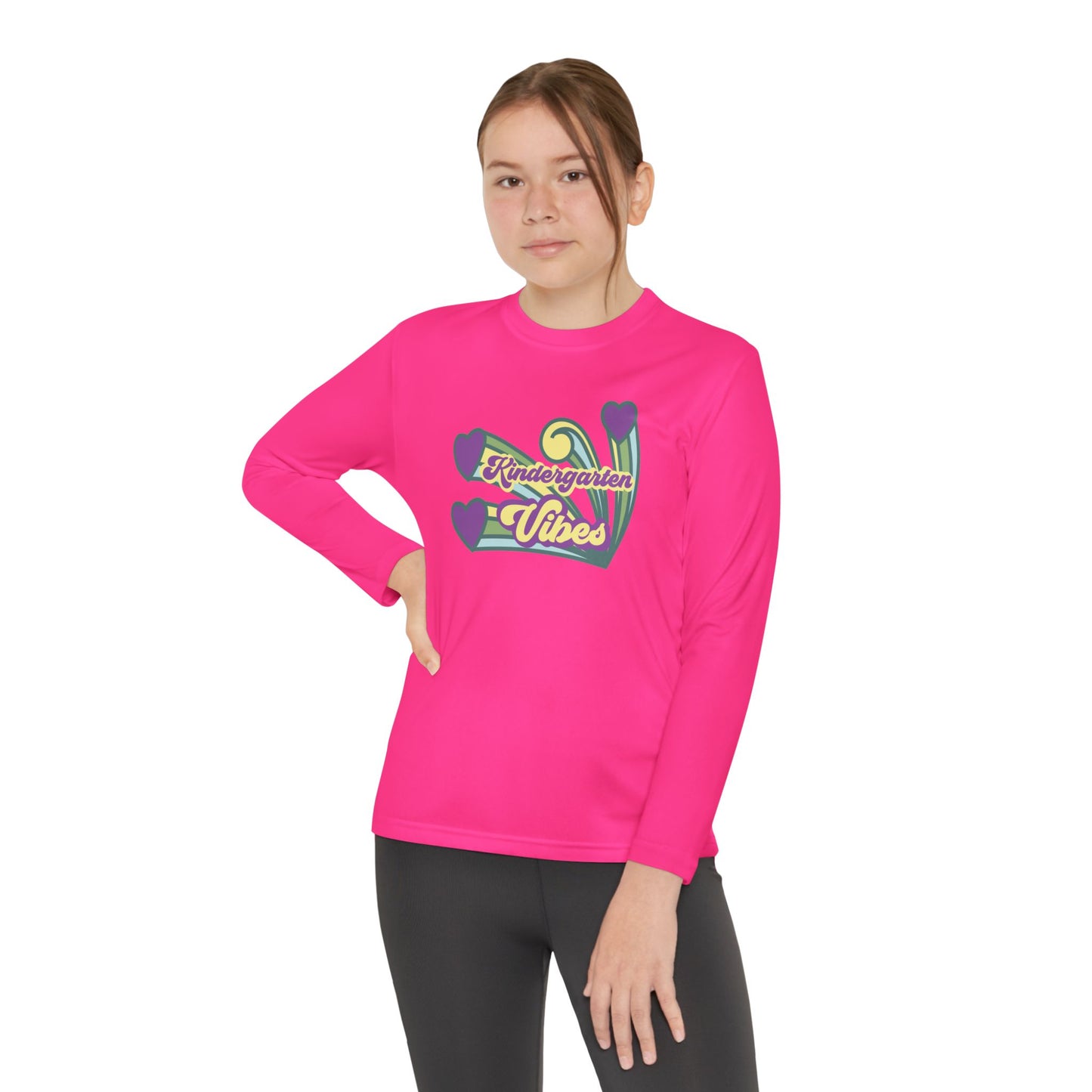 Kindergarten Vibes โ Youth Long Sleeve Performance Tee