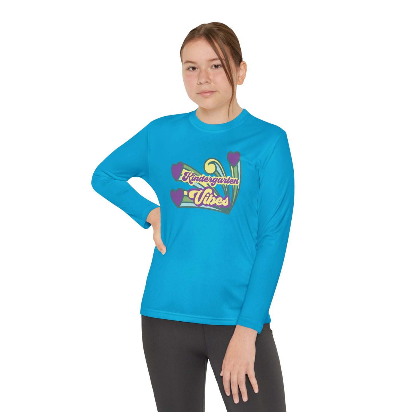Kindergarten Vibes โ Youth Long Sleeve Performance Tee