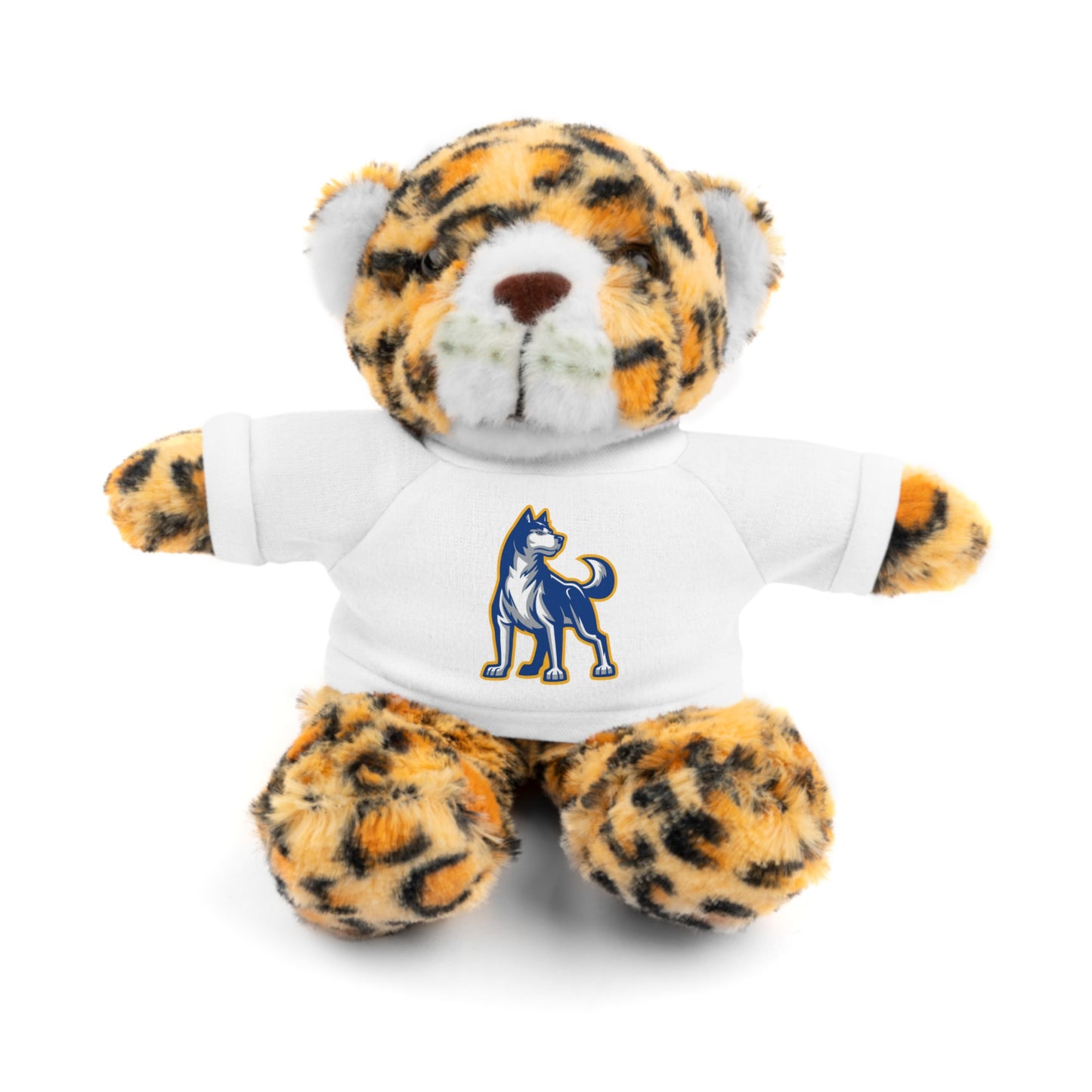Huggable Huskies β 8" Plush Buddies w/ Logo Tee (Pick Your Animal + Tee Color)