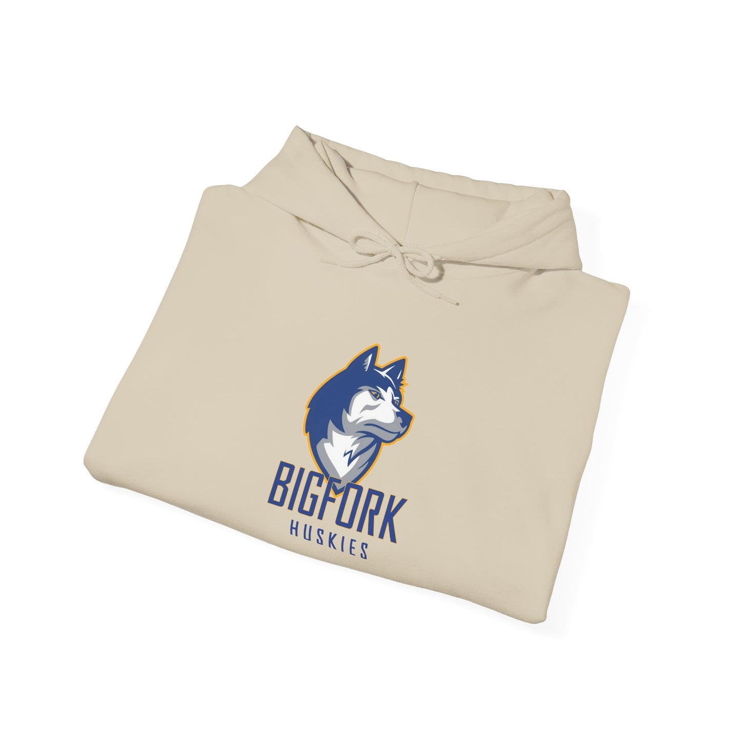 Bigfork Huskies Heavy-Blend Hoodie — Custom Back (“DAD #1” or Your Text)