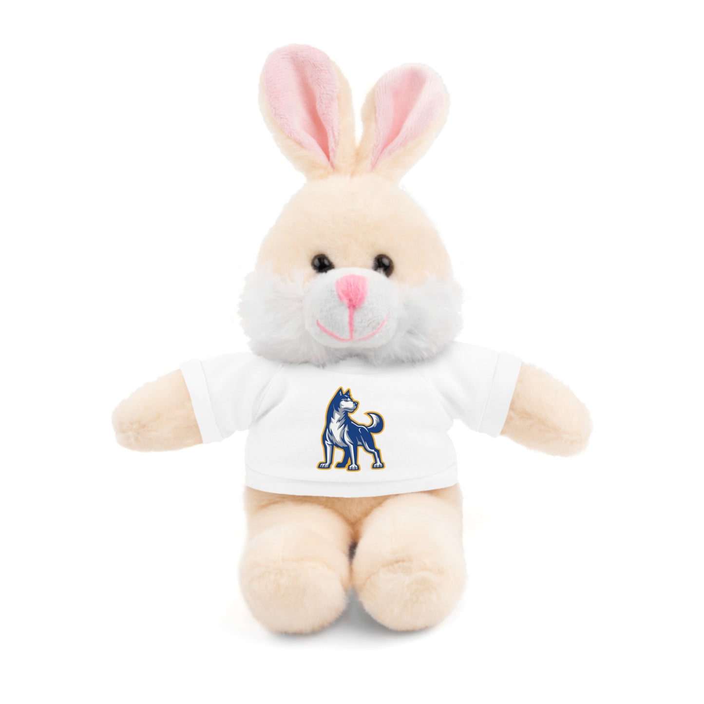 Huggable Huskies β 8" Plush Buddies w/ Logo Tee (Pick Your Animal + Tee Color)