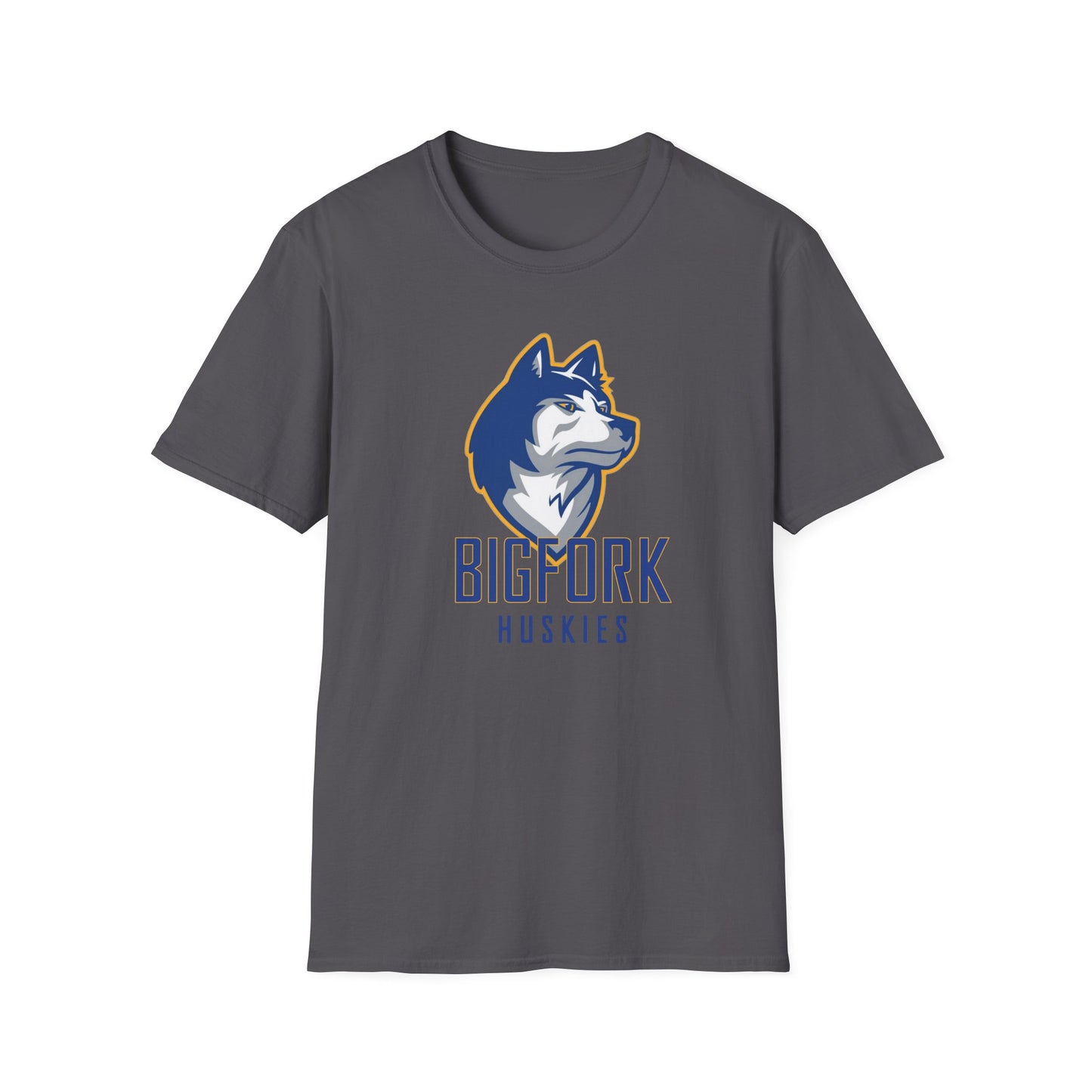 Bigfork Huskies Soft-Style Tee — Custom Back (“MOM #1” or Your Text)