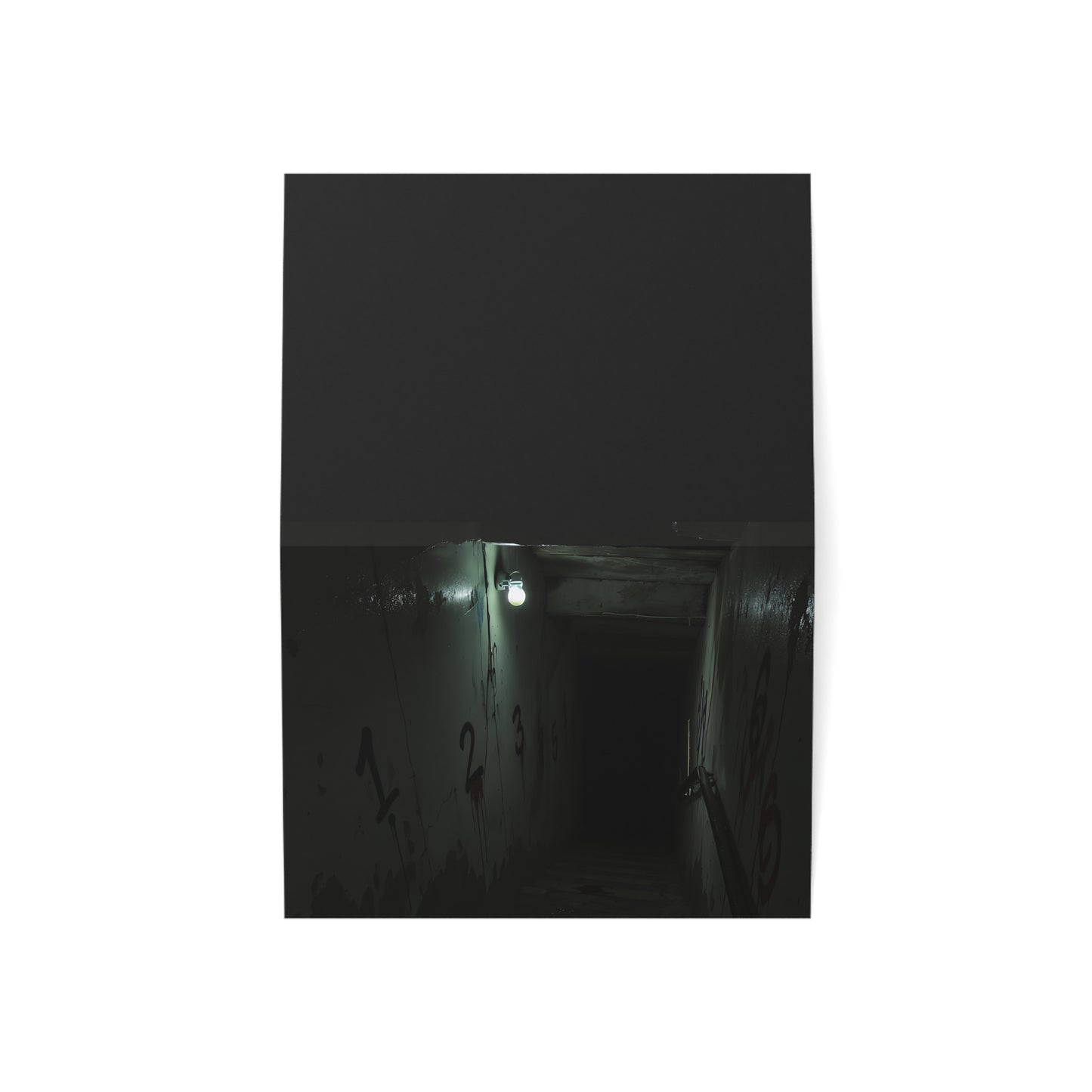 Step Into Darkness – Haunted Stairwell Greeting Card