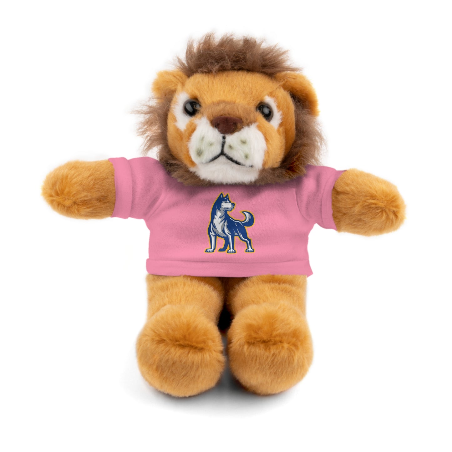 Huggable Huskies β 8" Plush Buddies w/ Logo Tee (Pick Your Animal + Tee Color)