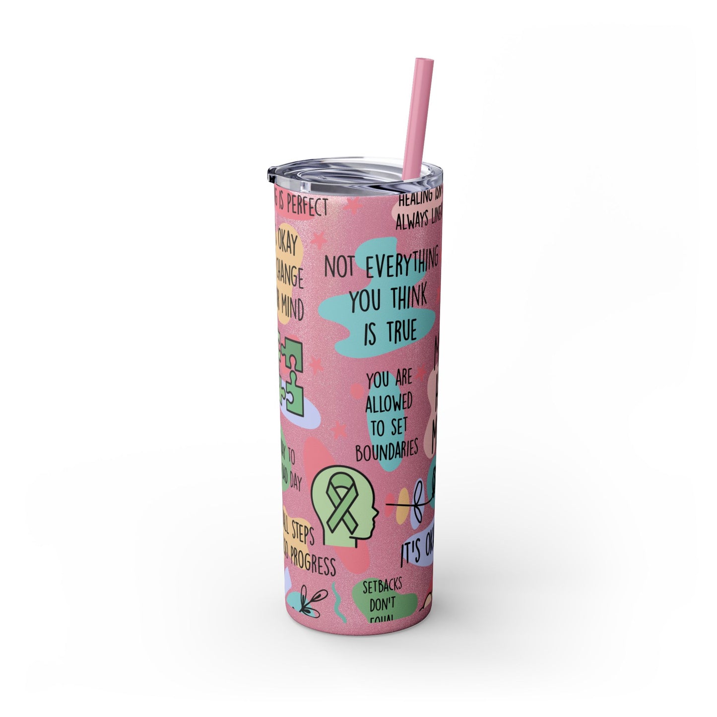 Mental Health Matters 20oz Skinny Tumbler – Self Care Cup