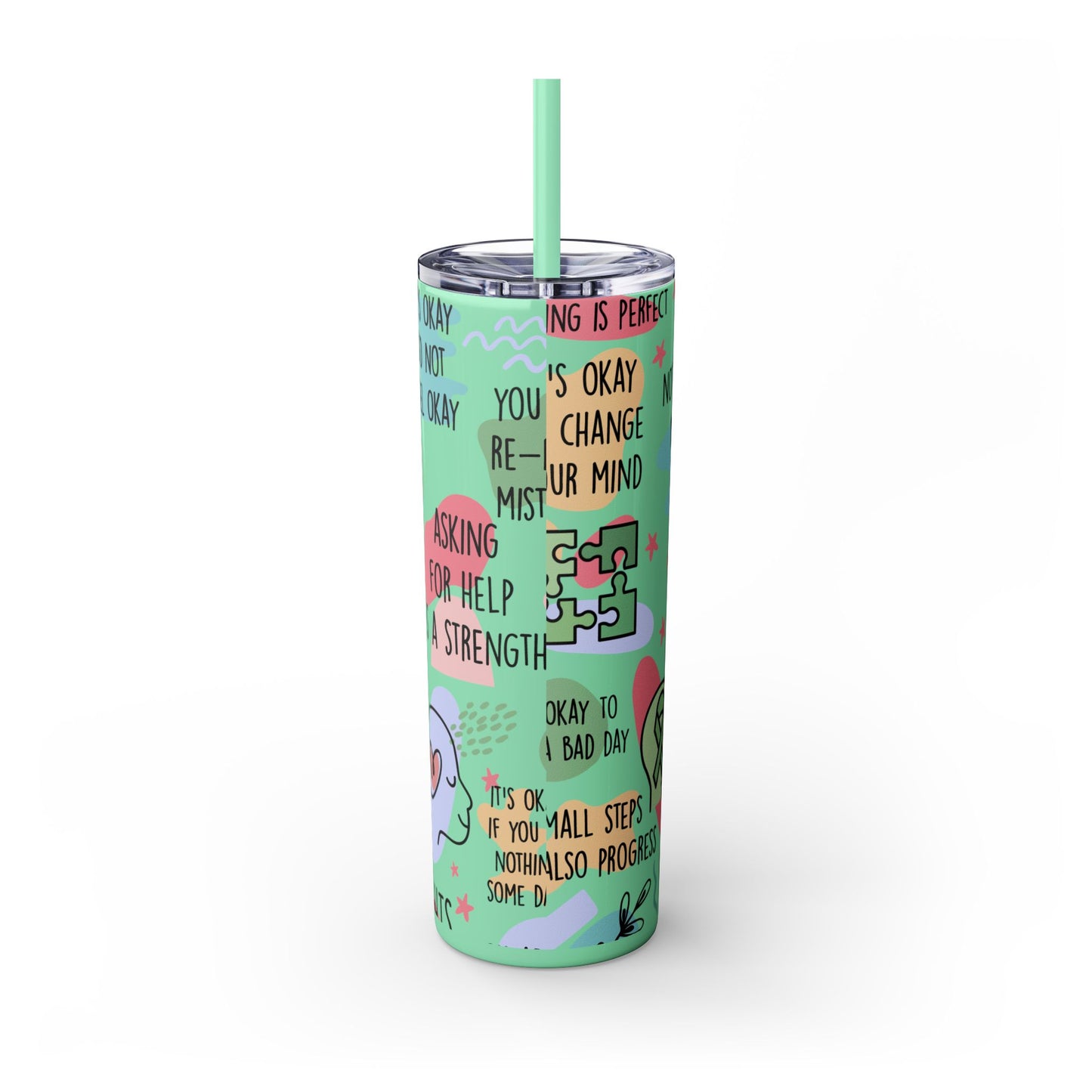 Mental Health Matters 20oz Skinny Tumbler – Self Care Cup