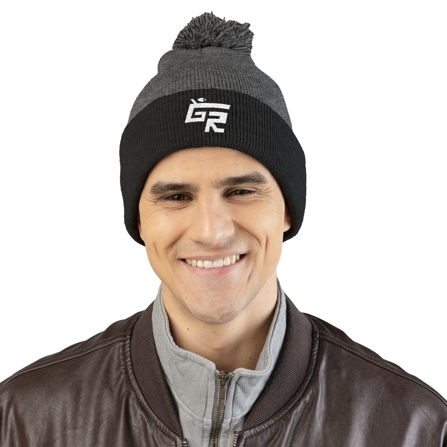 Pom-Pom Beanie (Hockey Spirit Embroidered Cap)