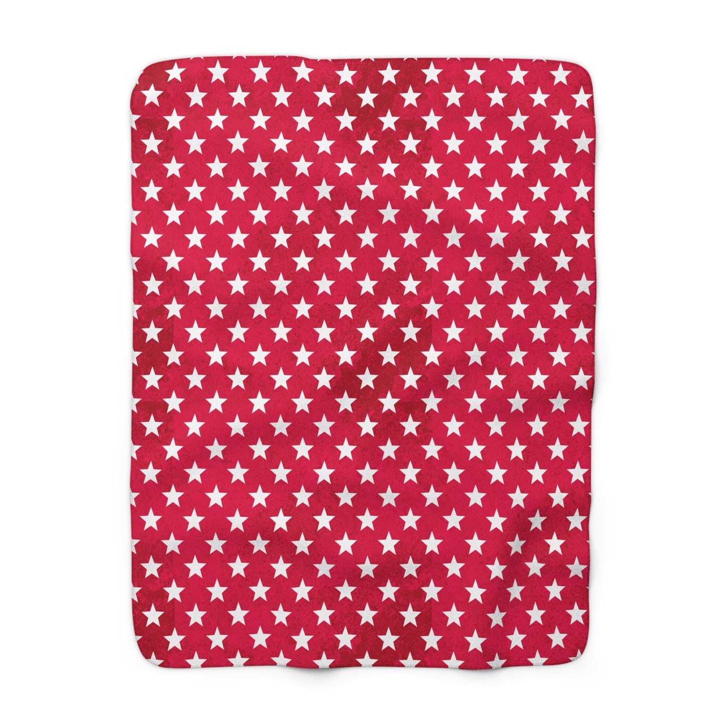 USA Stars Red Sherpa Fleece Blanket – Cozy Patriotic Comfort